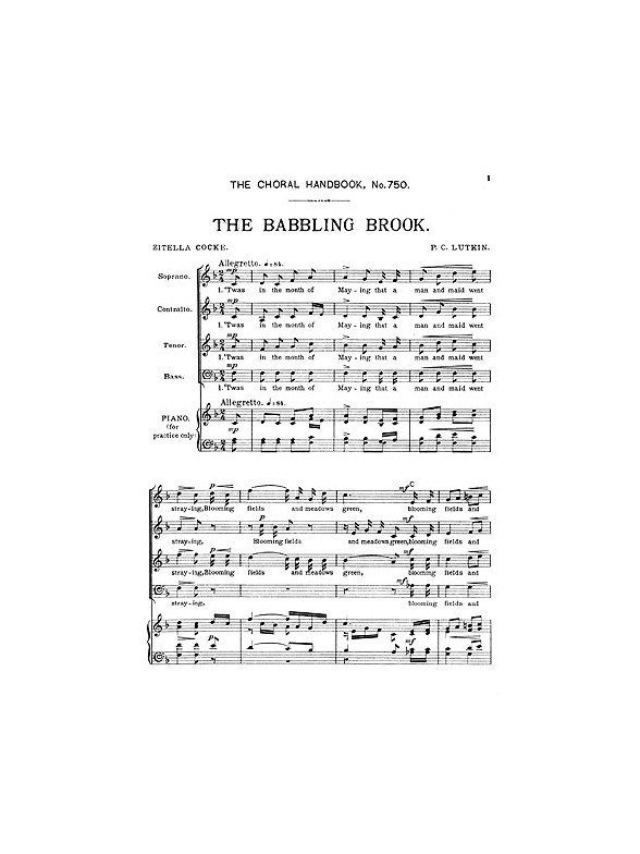Lutkin The Babbling Brook Satb