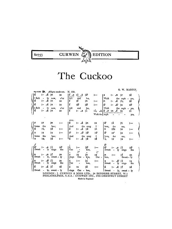 Martin The Cuckoo Satb Tonic
