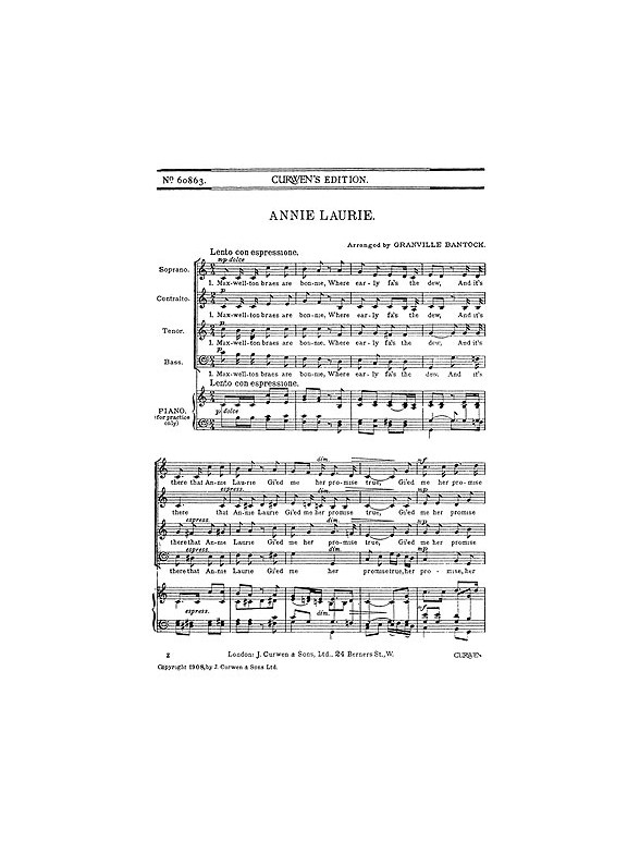 Bantock, G Annie Laurie Satb