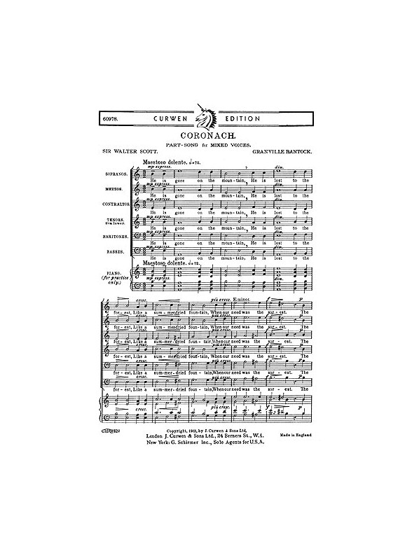 Bantock Coronach Ssatbb