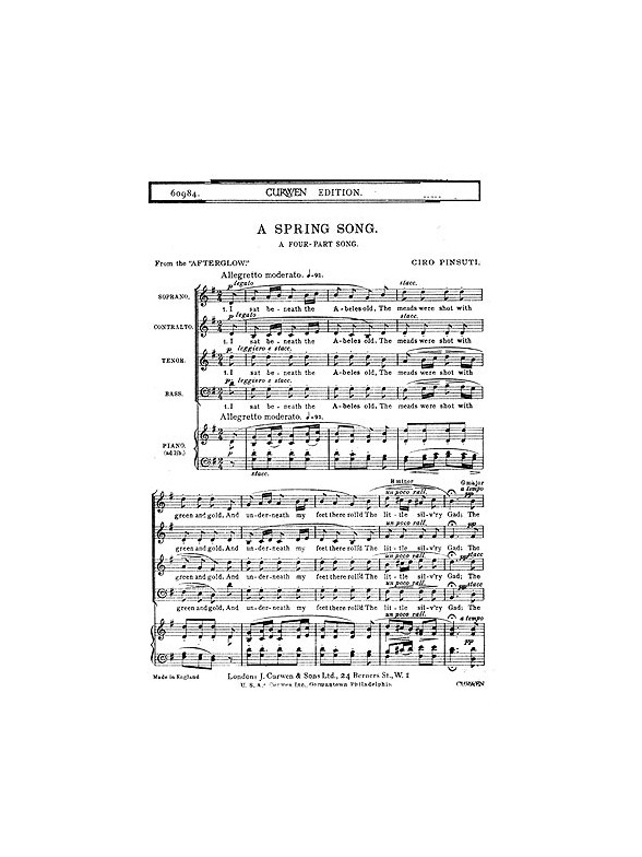 Pinsuti A Spring Song Satb