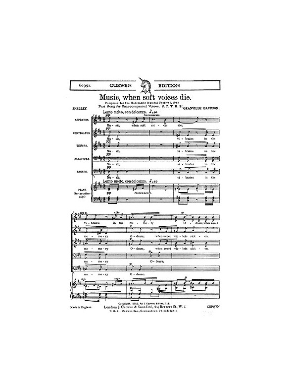 Bantock Music When Soft Die Satbb