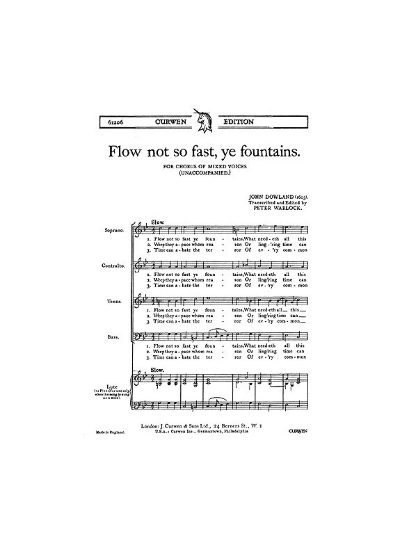 Dowland Flow Not So Fast Satb