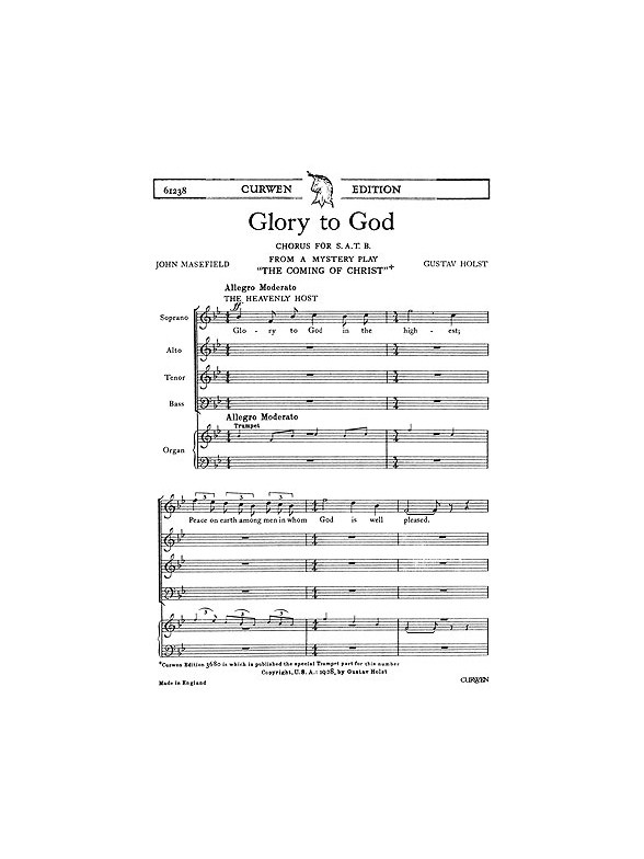 Holst Glory To God Satb