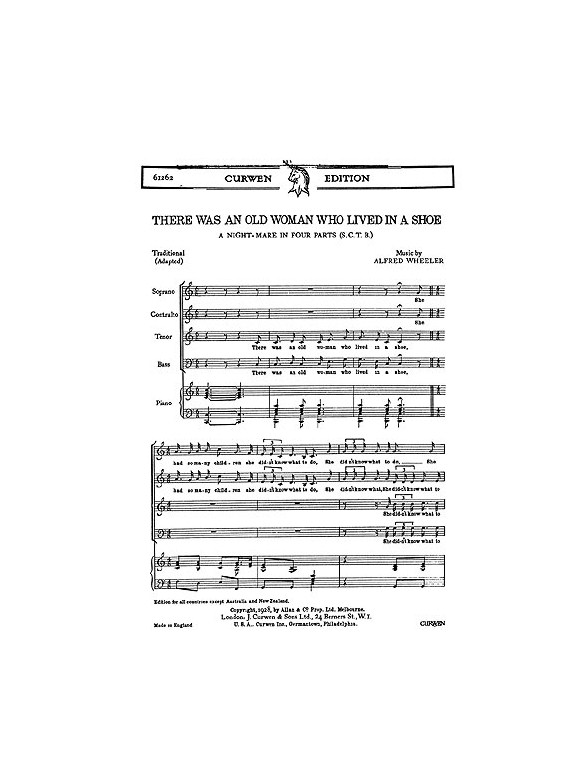 Wheeler There Old Woman Lived Satb