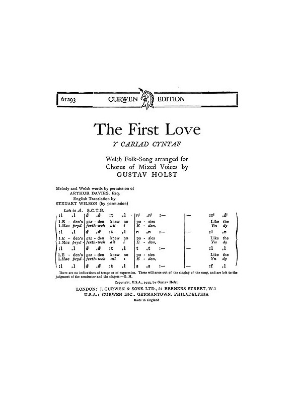 Holst: The First Love SATB