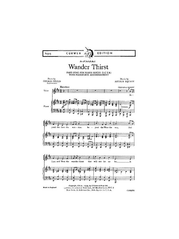Baynon Wander Thirst Satb