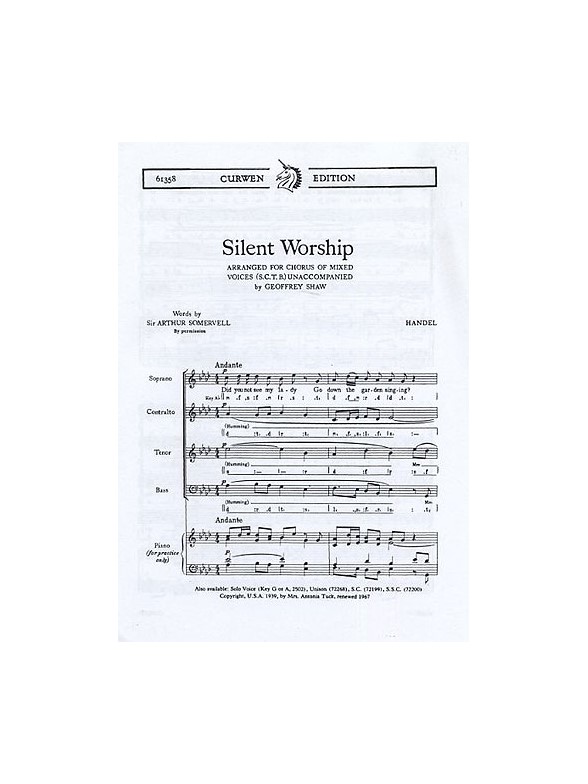 Handel: Silent Worship SATB