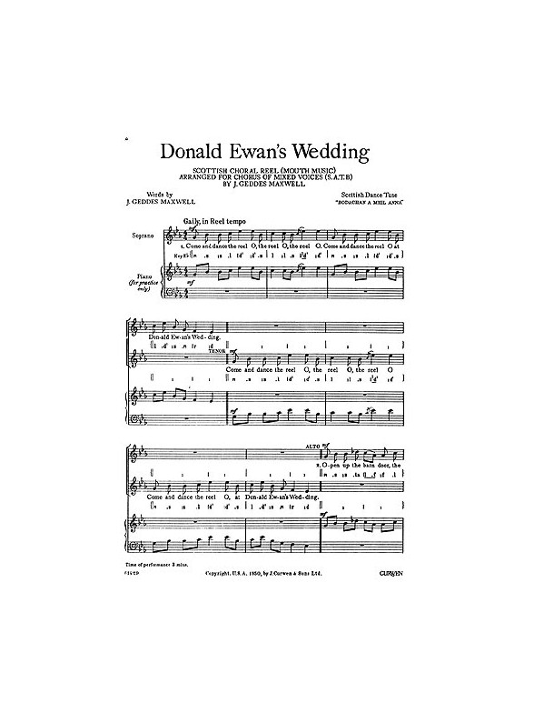 J. Geddes Maxwell: Donald Ewan's Wedding (SATB)