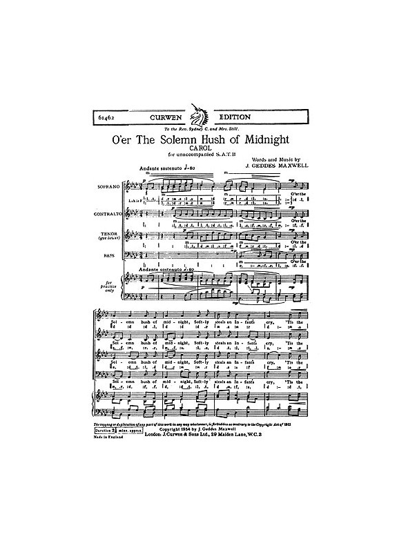 J. Geddes Maxwell: O'er The Solemn Hush Of Midnight