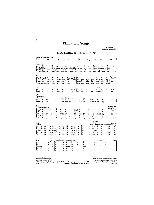 Robinson Plantation Songs Tonic