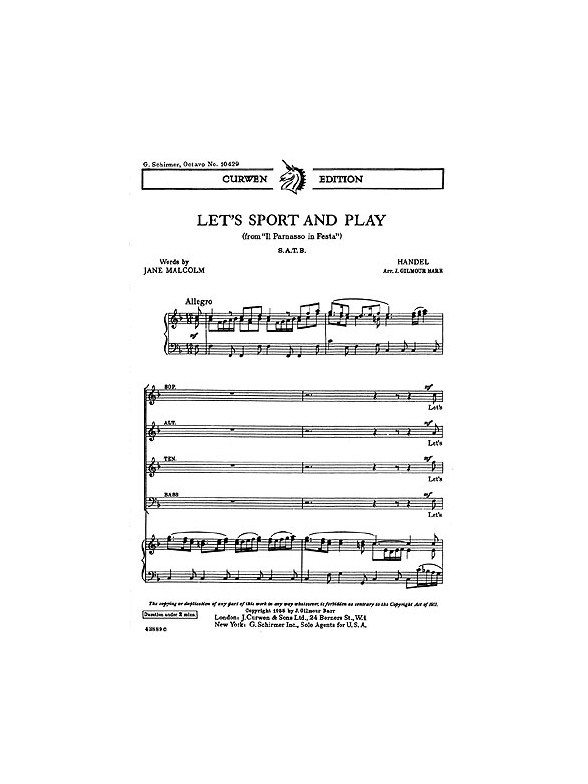 Handel Lets Sport And Play Satb
