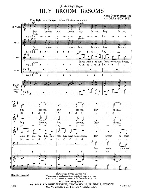 Ives, G Buy Broom Besoms Satb/Piano
