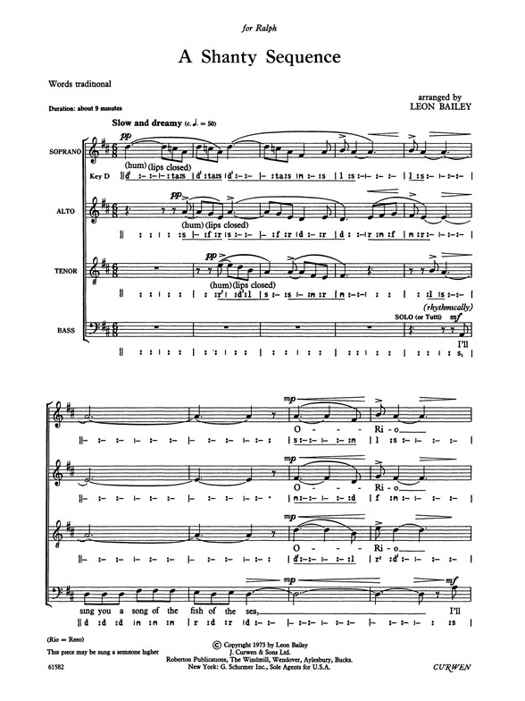 Bailey, L A Shanty Sequence Satb