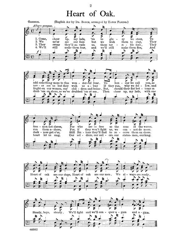 Boyce Heart Of Oak Satb And Tonic Solfa