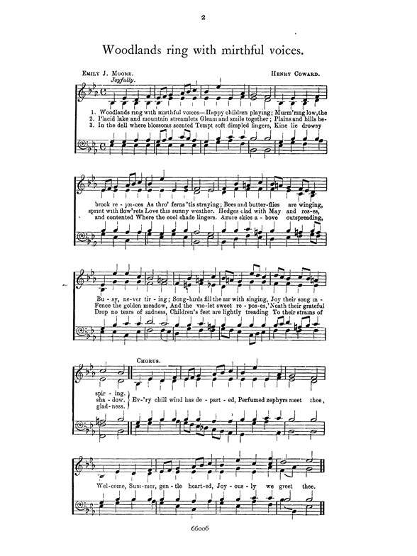 Coward Woodlands Ring With Mirthful Voices Satb