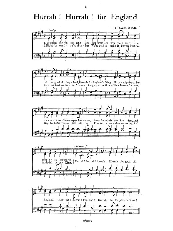James Hurrah! Hurrah! For England Satb
