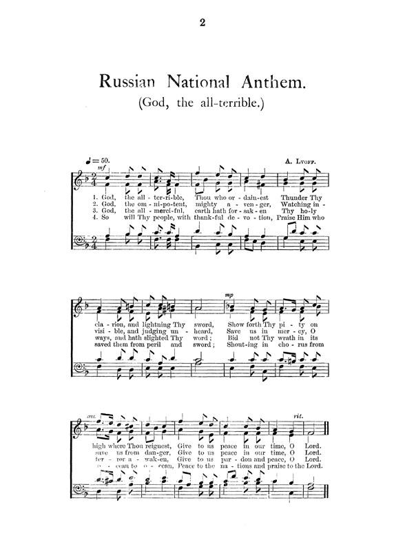 Lvoff Russian National Anthem Satb