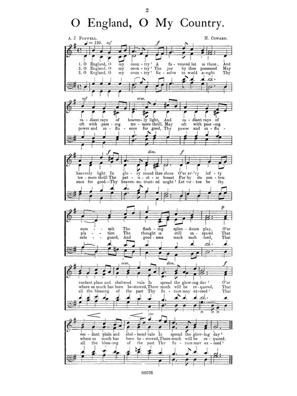 Coward O England O My Country Satb