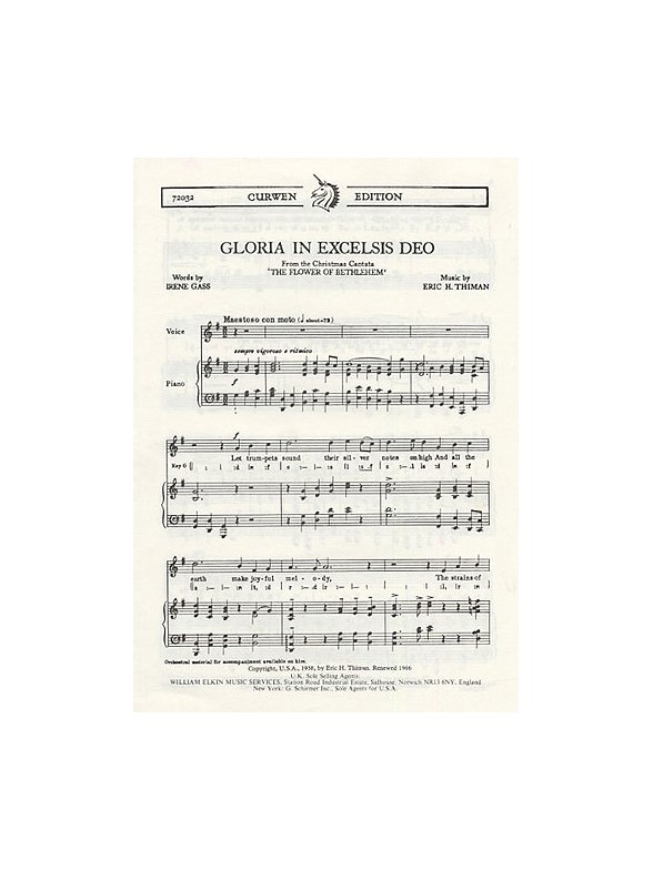 Eric Thiman: Gloria In Excelsis Deo (High Voice)