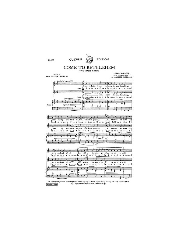Peter Warlock: Come To Bethlehem (2 Part)