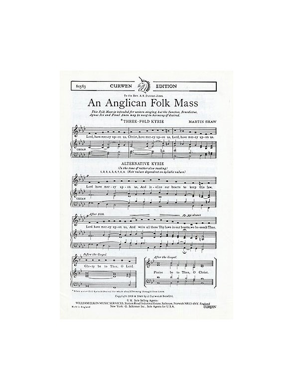 Martin Shaw: Anglican Folk Mass (Unison)