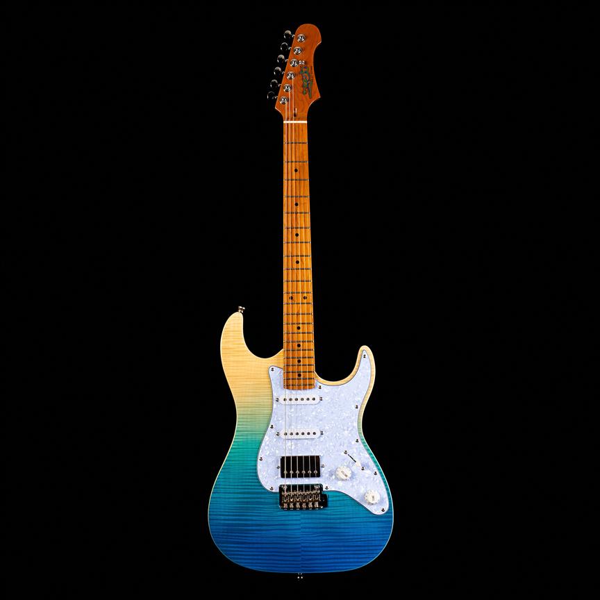 JS450 Elektrisk fra Jet Guitars - Trans Blue : Roasted Maple Fretboard