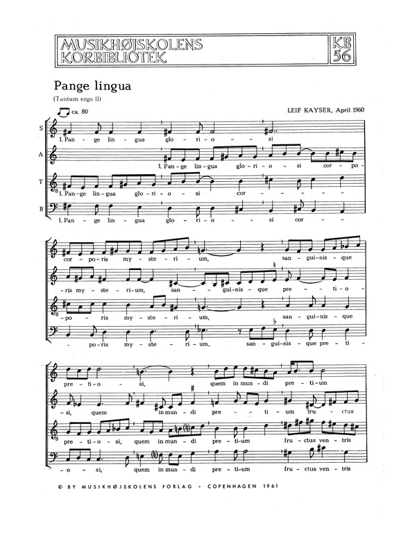 PANGE LINGUA, KORP. SATB
