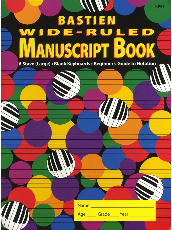 Bastien Wide-Ruled Manuscript Book