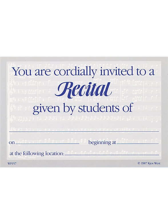 Recital Invitation (25 Postcards)