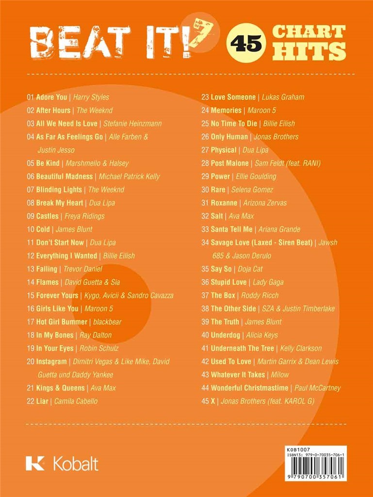 Beat It! 7: 45 Chart Hits : für Klavier, Gitarre & Gesang