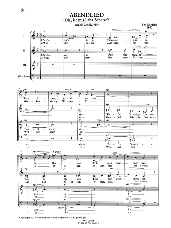 Per Nørgård: Abendlied Und Märchenfarben (Parts)