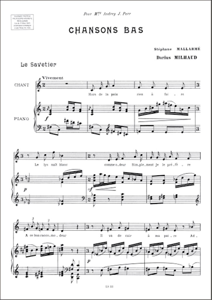 Chansons Bas Chant-Piano