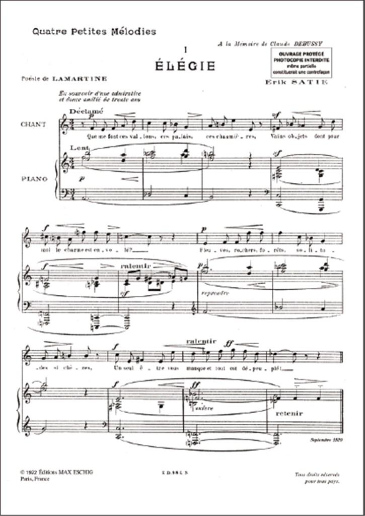 Quatre Petites Melodies Pour Chant Et Piano