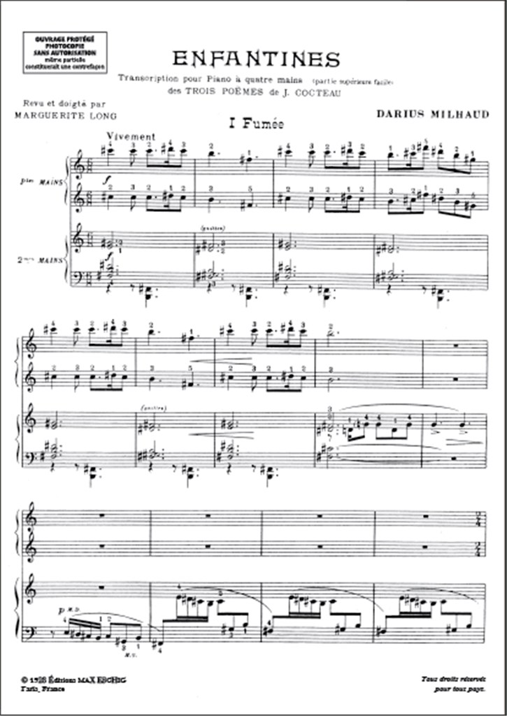 Enfantines : Transcription Pour Piano 4 Mains