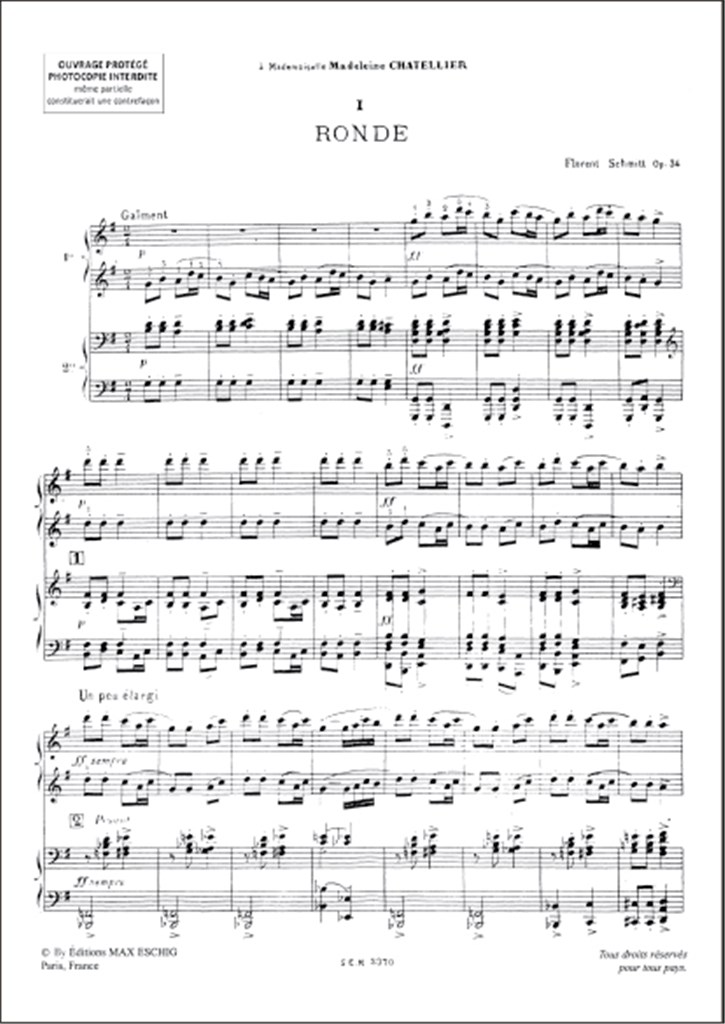 Sur Cinq Notes, Pour Piano Quatre Mains