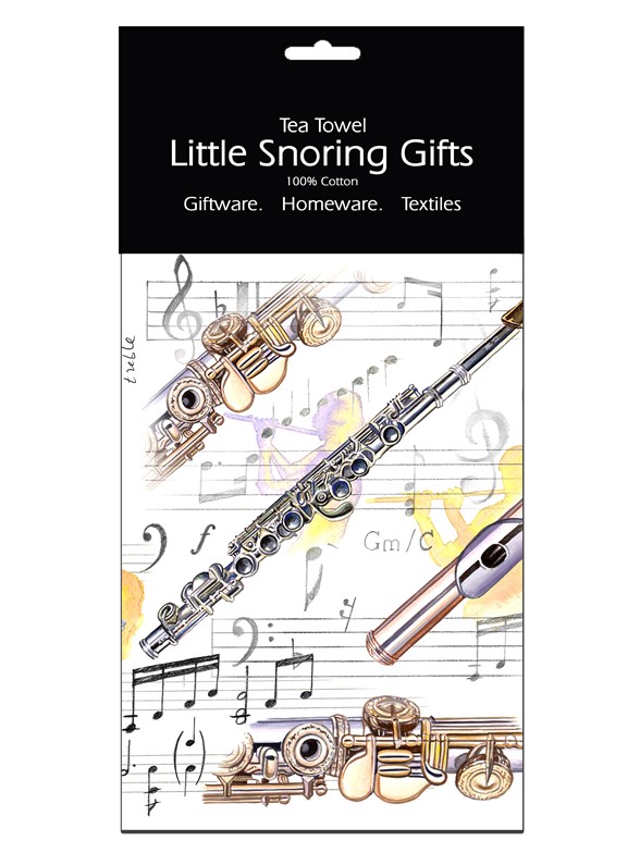 Little Snoring Gifts: Tea Towel (Flute)