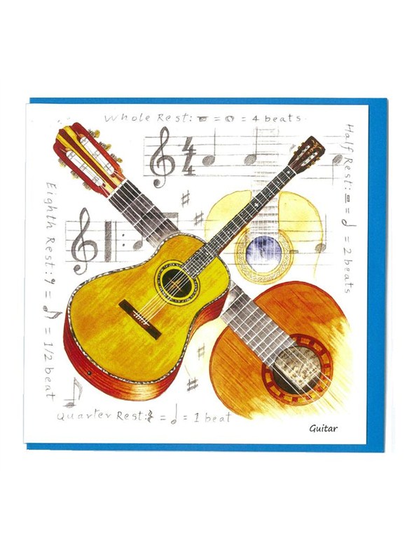 Little Snoring Gifts: Notelets Pack Of Five – Acoustic Guitar Design
