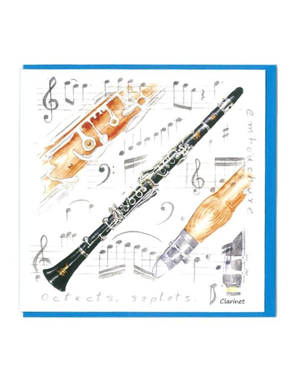 Little Snoring Gifts: Notelets Pack Of Five – Clarinet Design