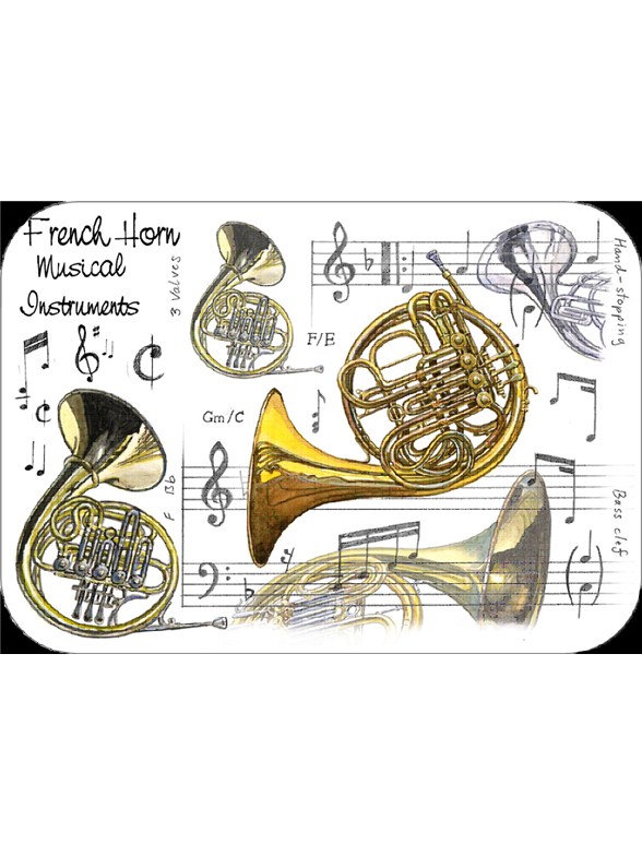 Little Snoring Gifts: French Horn Placemat - Pack Of 4