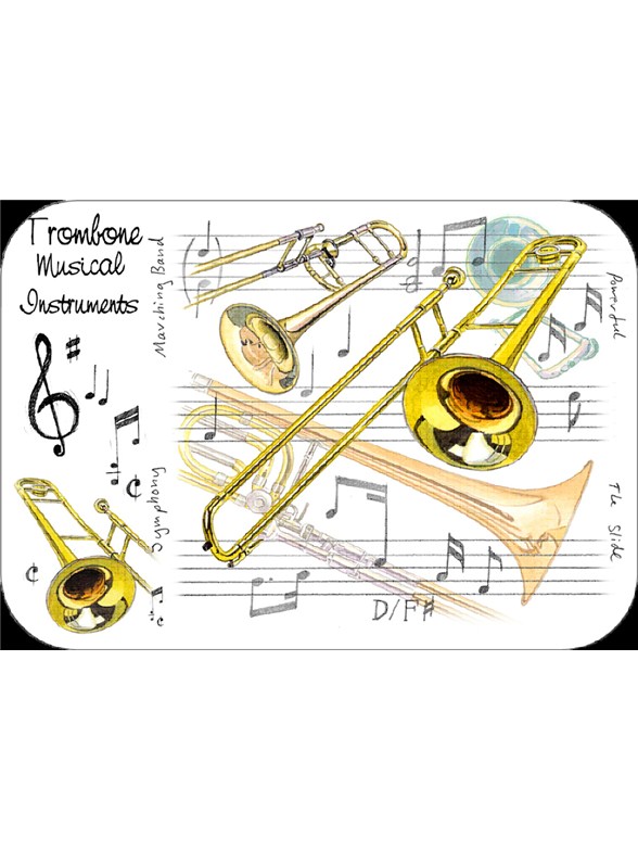 Little Snoring Gifts: Trombone Placemat - Pack Of 4