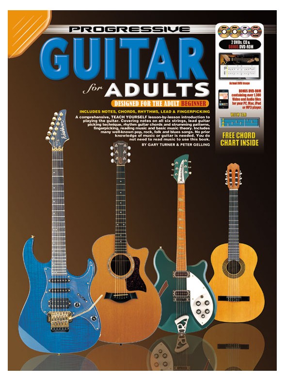 Progressive: Guitar For Adults (Book/CD/DVDs/DVD-ROM/Poster)