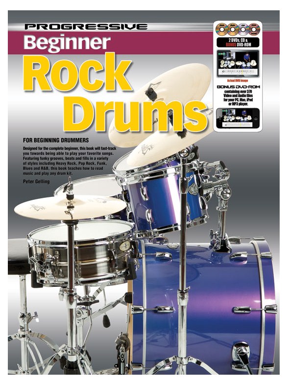 Prog Beginner Rock Drums Bk/Cd/2dvd