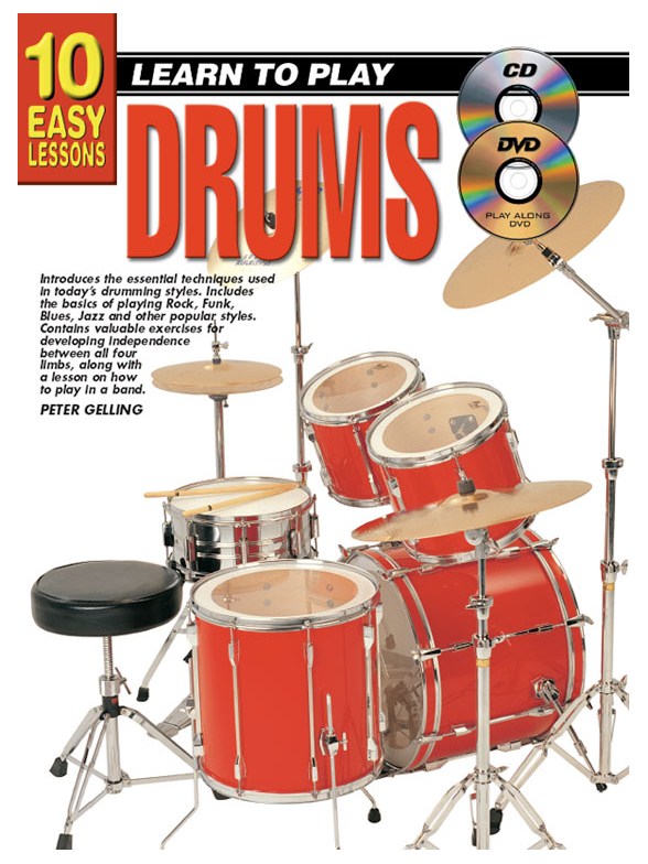 10 Easy Lessons Ltp Drums Bk/Cd/Dvd