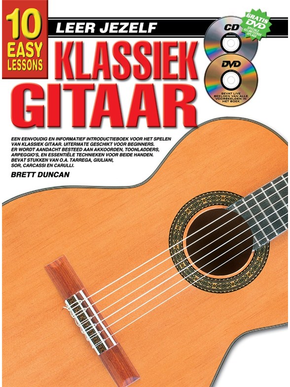 10 Easy Lessons Leer Jezelf Klassiek Gitaar Book/Cd/Dvd Dutch