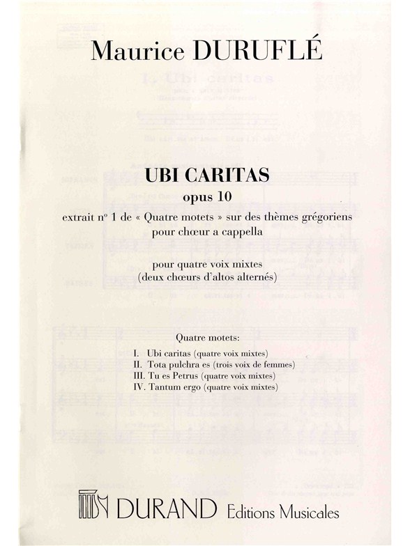 Maurice Durufle: Ubi Caritas - Quatre Motets No.1 (SATB)