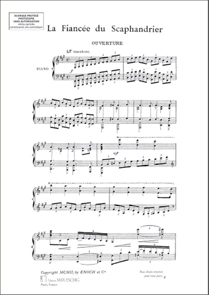 La Fiancee Du Scaphandrier. : Opera-Bouffe En Un Acte Pour Voix Solistes, Choeur