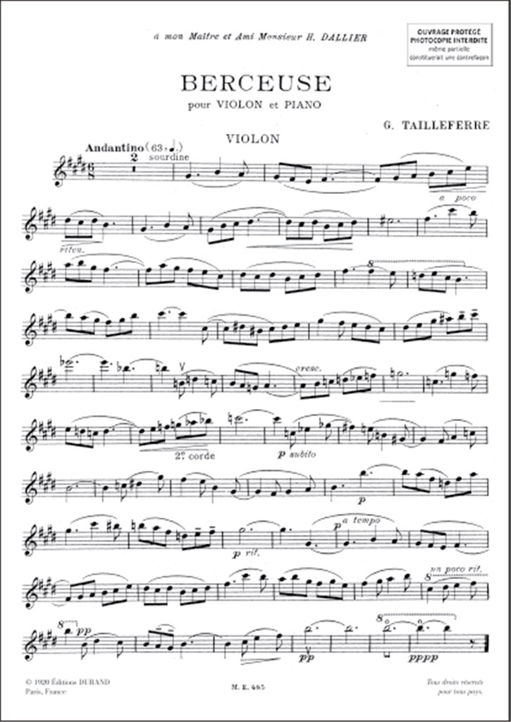 Berceuse Violon-Piano