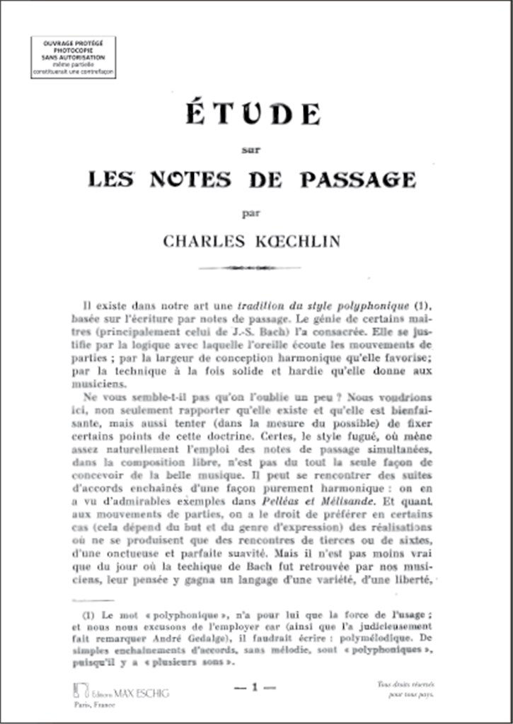 Etude Sur Les Notes De Passage