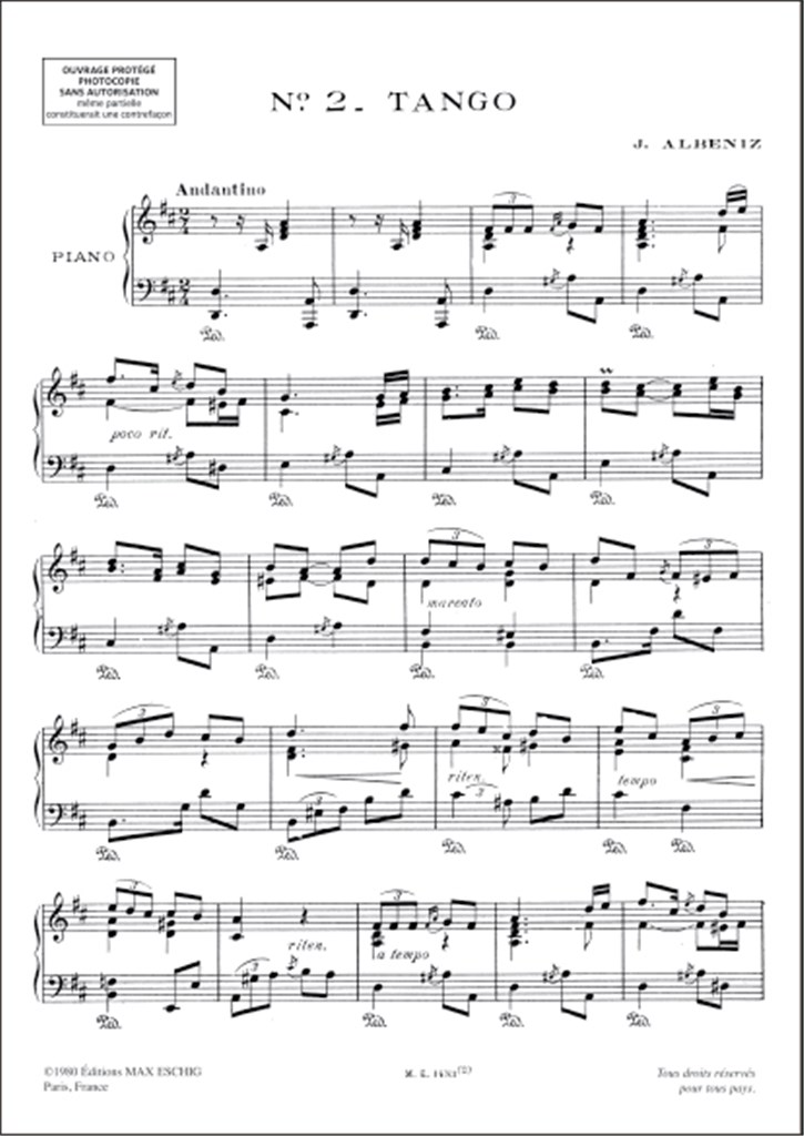 Tango : Pour Piano